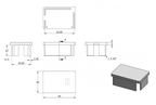 Zeichnung Rohrabschlussstopfen für Rohr 60 x 40 x 2,0 mm