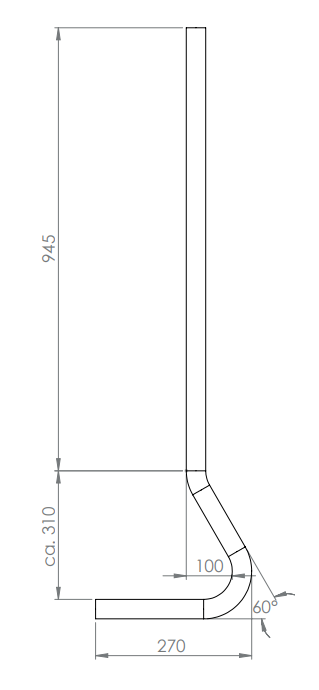 Edelstahlpfosten gebogen, V2A