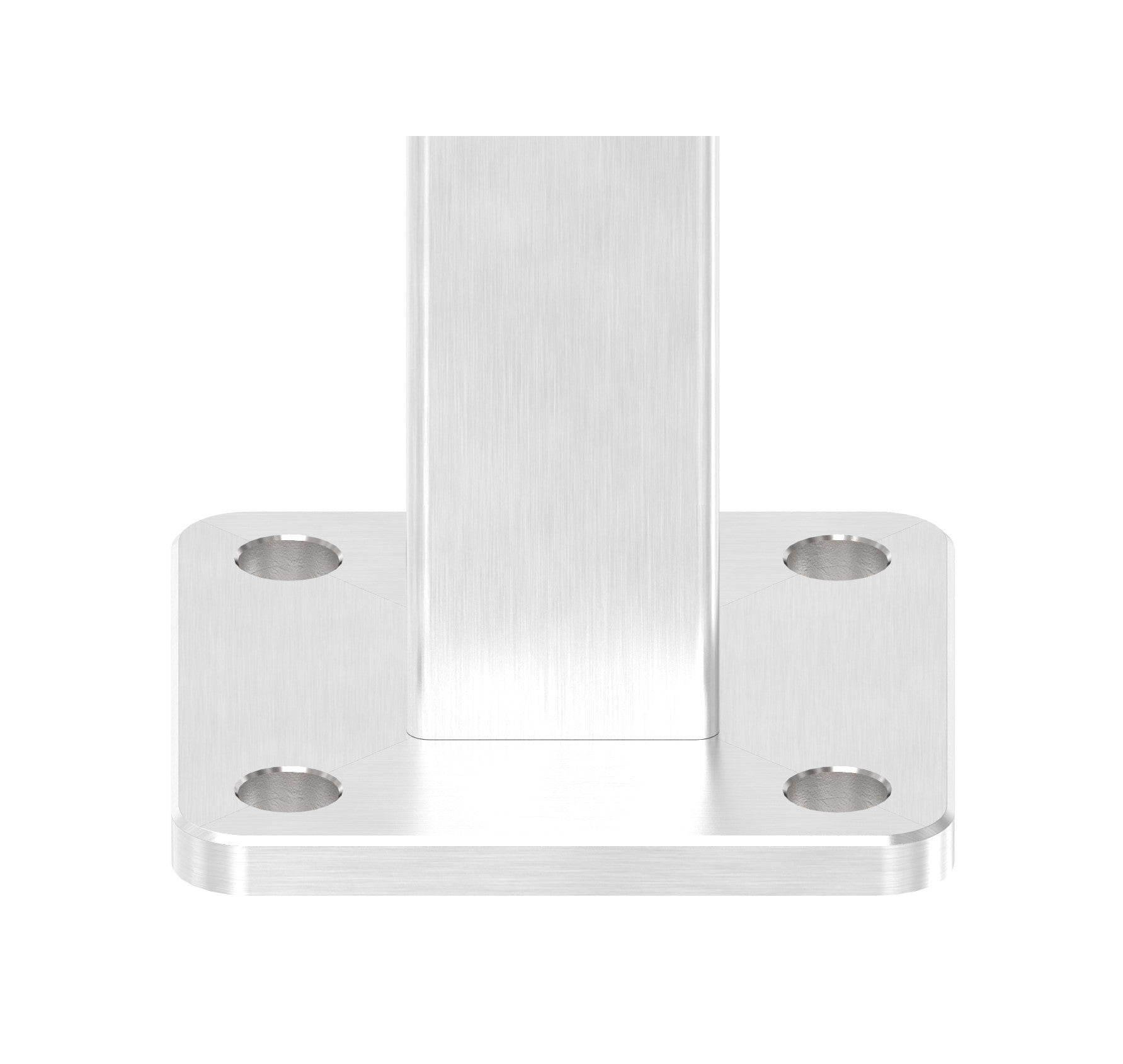 Edelstahl Wand- und Bodenanker für Vierkantrohre, zum Einschlagen, 4 Bohrungen, V2A / V4A