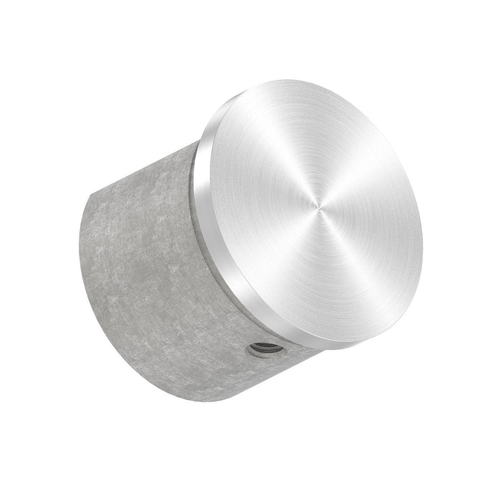 Endkappe flach für Rund-Nutrohr, Edelstahl, V2A / V4A