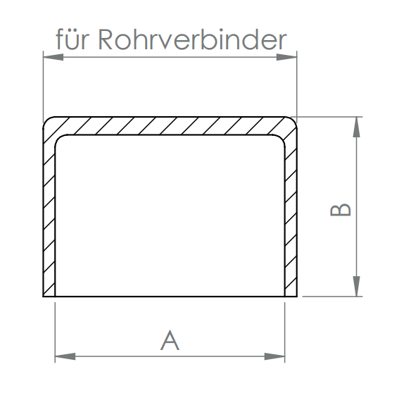 Edelstahl Endkappe für Steckverbinder, V2A