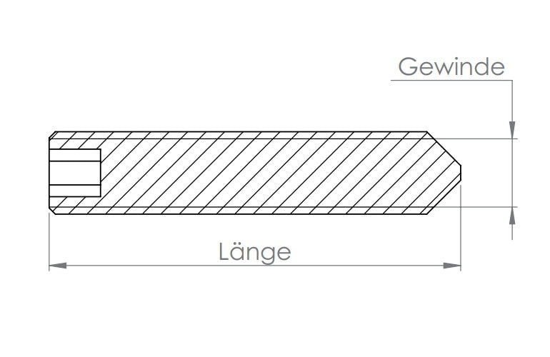 Gewindestift mit Spitze, mit Innensechskant