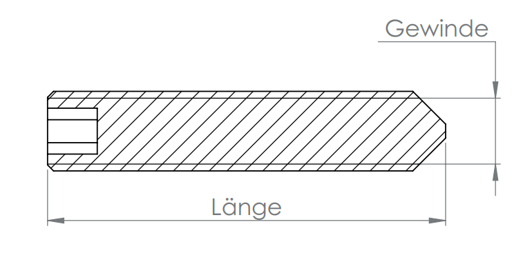 Gewindestift mit Spitze, mit Innensechskant