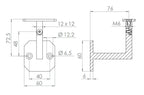 Handlaufhalter mit Gelenk und Anschlussplatte, zum Anschrauben des Handlaufs, V2A / V4A