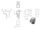 Zeichnung Quadratrohr-Verbinder für Rohr 40 x 40 x 3,0 mm