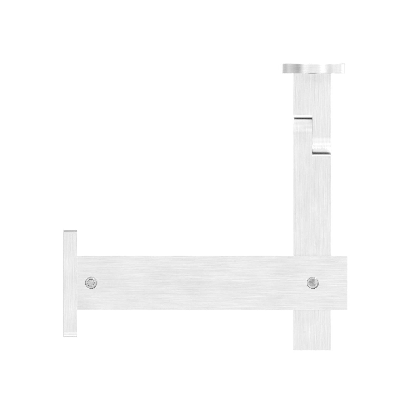 höhenverstellbarer Handlaufhalter mit Innengewinde, Gelenk und Halteplatte, V2A
