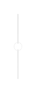 Designstab mit flachem Edelstahlring, Länge 1000 mm, V2A
