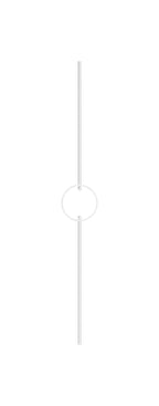 Designstab mit flachem Edelstahlring, Länge 1000 mm, V2A