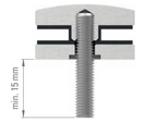Glaspunkthalter Ø 52 mm selbst zusammenstellen, Oberteil inklusive Gummis, V2A