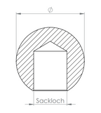 Edelstahl Vollkugel mit Sackloch, V2A / V4A