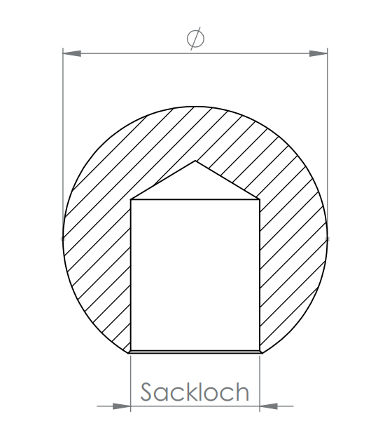 Edelstahl Vollkugel mit Sackloch, V2A / V4A