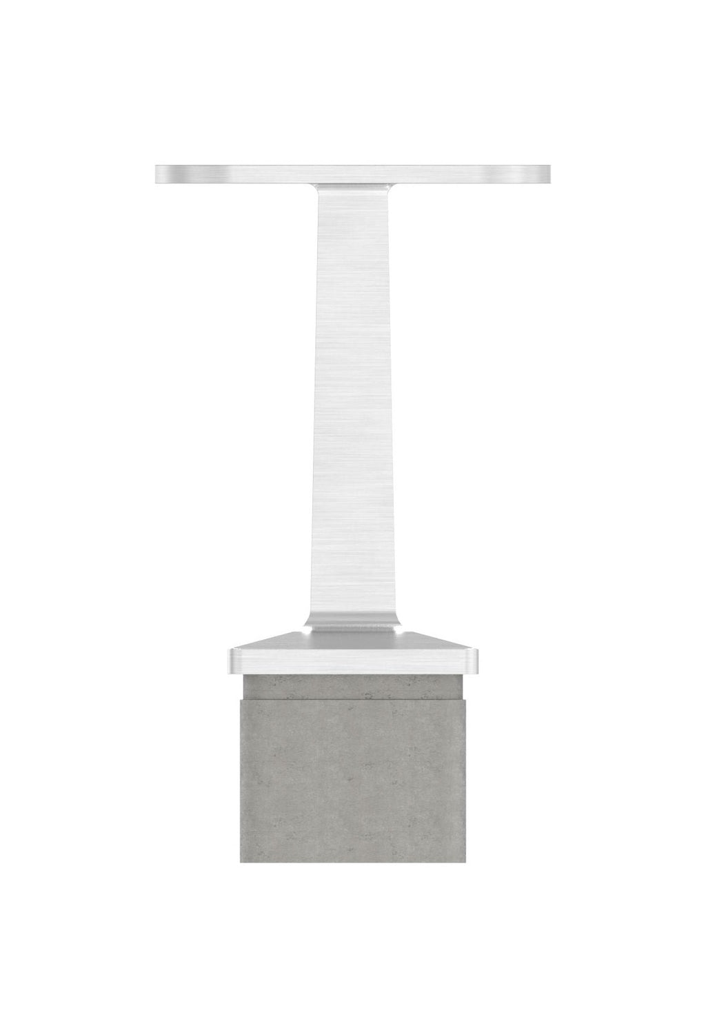 Handlaufstütze aus einem Stück, für Quadratrohr, mit Handlaufanschlussplatte, V2A