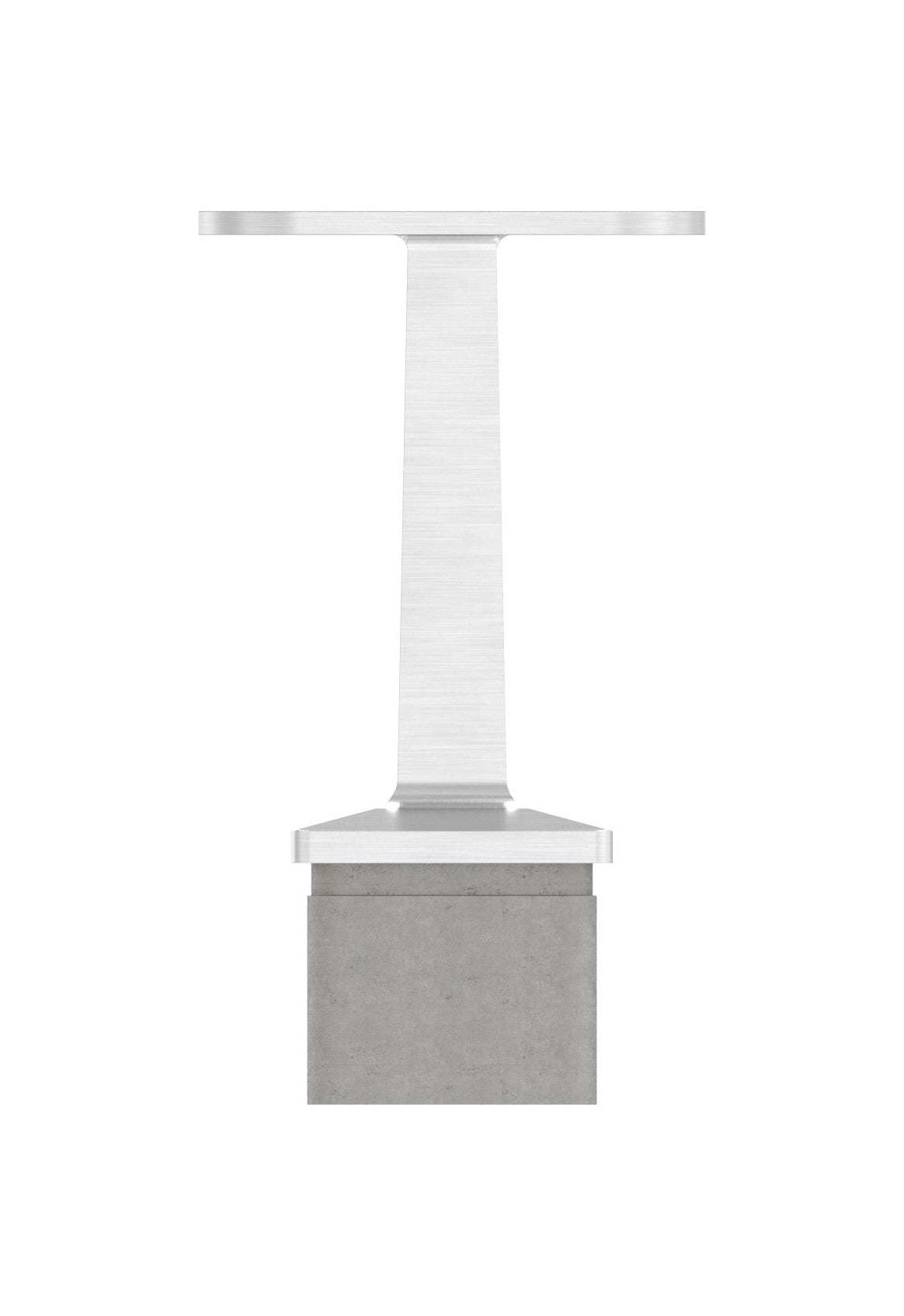Handlaufstütze aus einem Stück, für Quadratrohr, mit Handlaufanschlussplatte, V2A