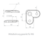 Handlaufanschlussplatte 90° zum Vernieten / zum Verschrauben, V2A