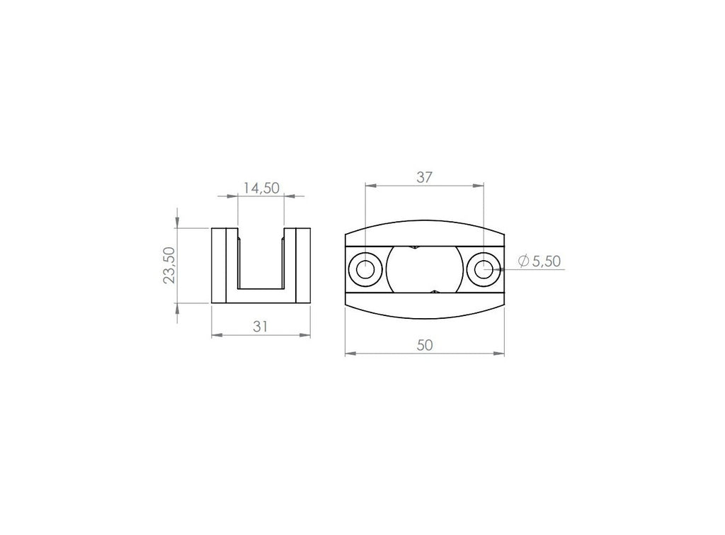 Bodenführung für Glasschiebetür, einstellbar, V2A