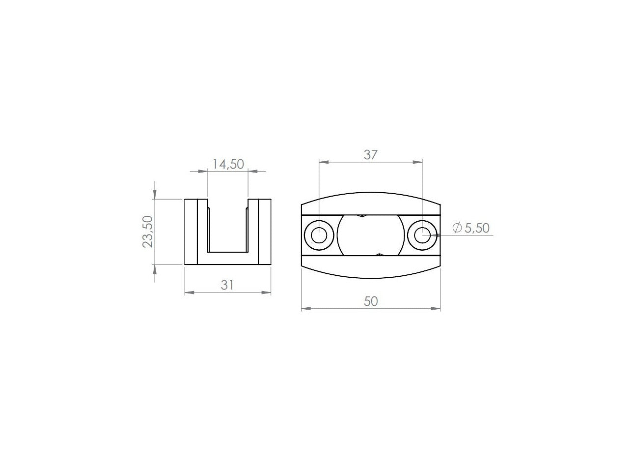 Bodenführung für Glasschiebetür, einstellbar, V2A