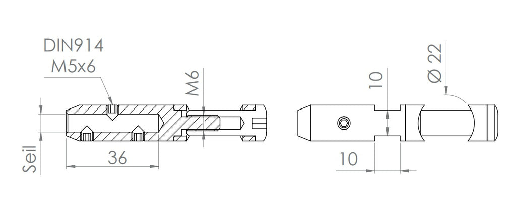Seilhalter zum Schrauben und Spannen, V2A