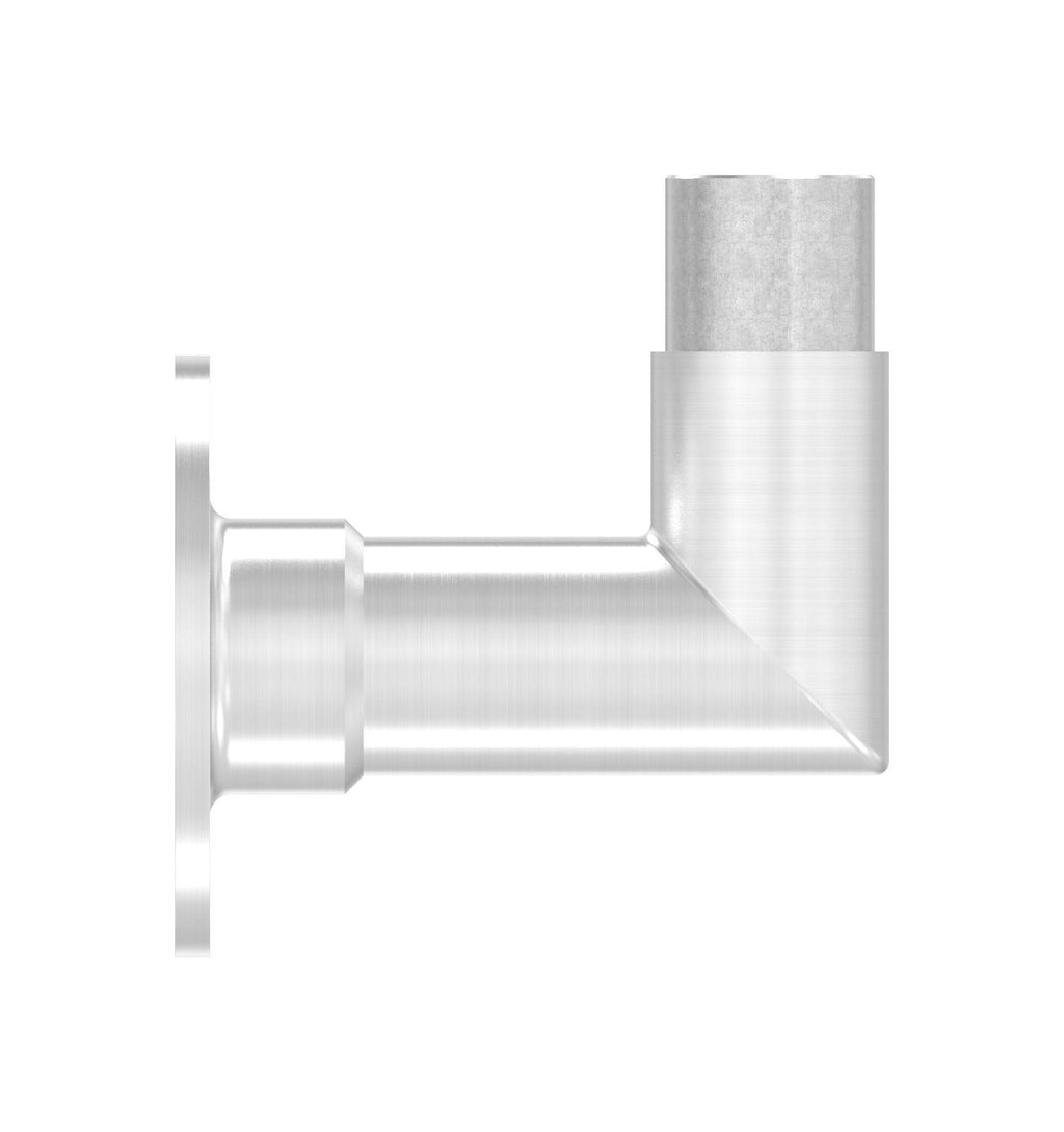 Edelstahl Wandhalter 90° für Rundrohre, eckige Form, zum Einstecken ins Rohr, V2A
