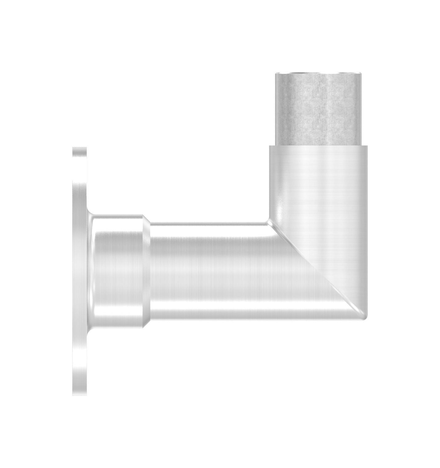 Edelstahl Wandhalter 90° für Rundrohre, eckige Form, zum Einstecken ins Rohr, V2A