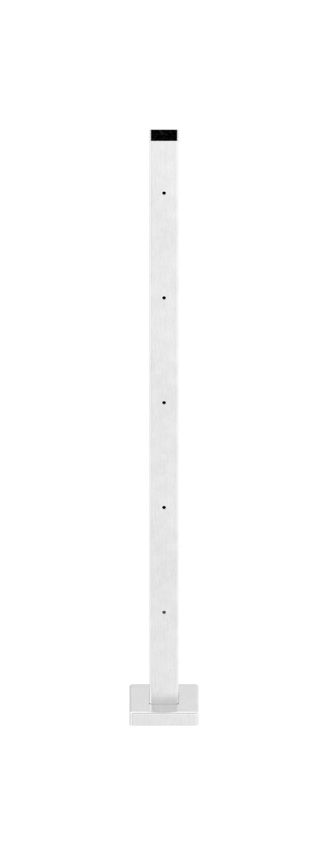 Edelstahlpfosten zur Bodenmontage, Länge 880 mm, 5 x M6 Fließformgewinde, V2A