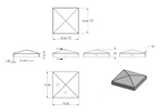 Zeichnung Pyramidenkappe für Rohr 70 x 70 mm