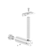 höhenverstellbarer Handlaufhalter mit Halteplatte, zum Anschrauben des Handlaufs, V2A