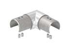 Eckbogen horizontal / Verlaufsecke 90° für Rund-Nutrohr, V2A / V4A