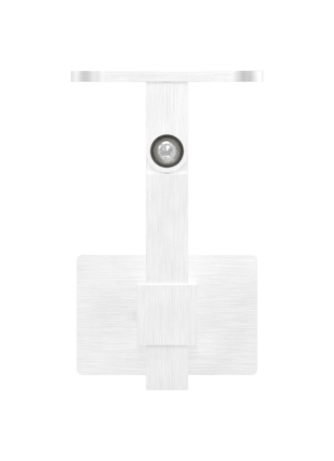 höhenverstellbarer Handlaufhalter für Glas, mit Gelenk und Halteplatte, V4A