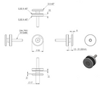 Glaspunkthalter Ø 52 mm mit Schraube, Klemmbereich 6.0 - 21.52 mm, V2A