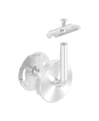 Handlaufhalter mit Cliprosette und Anschlussplatte, zum Anschrauben des Handlaufs, V2A