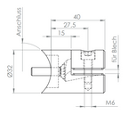 Blechhalter Ø 32 mm, V2A