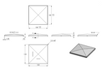 Zeichnung Pyramidenkappe für Rohr 150 x 150 mm