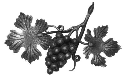 Weinornament inkl. Blätter, Ansatz Ø 8mm, Ø, 240mm x 180mm