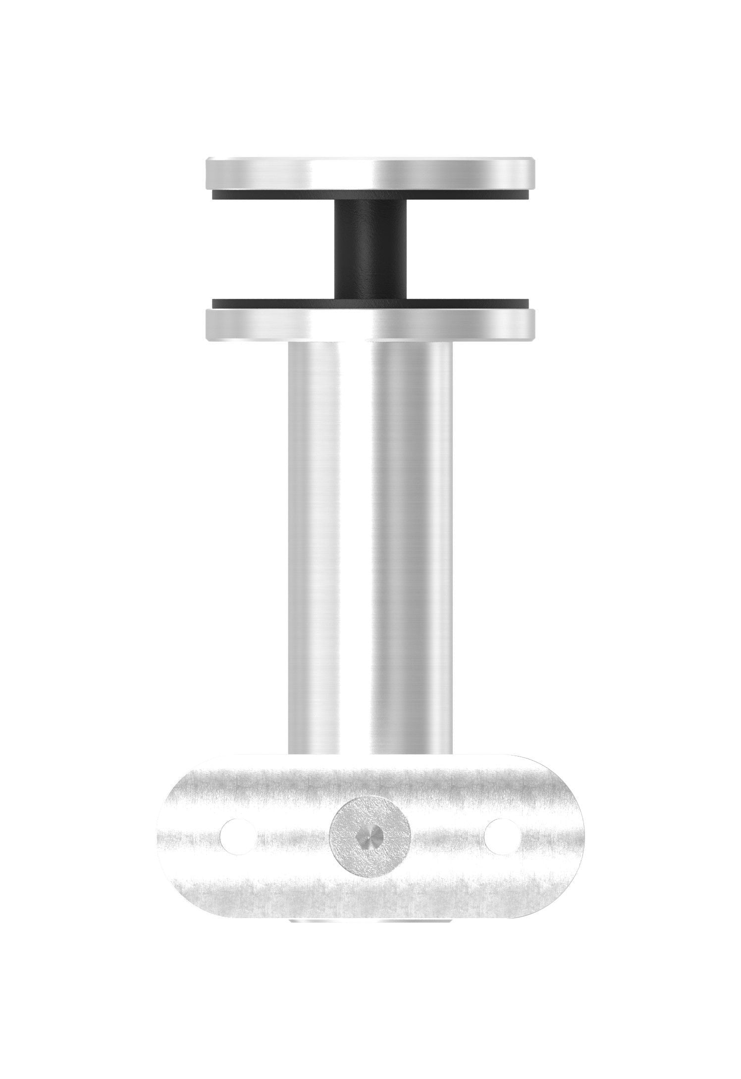 höhenverstellbarer Handlaufhalter für Glas, mit Halteplatte, zum Anschrauben des Handlaufs, V2A