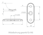 Handlaufanschlussplatte flach / für  Rohr, zum Vernieten / zum Verschrauben, V2A / V4A