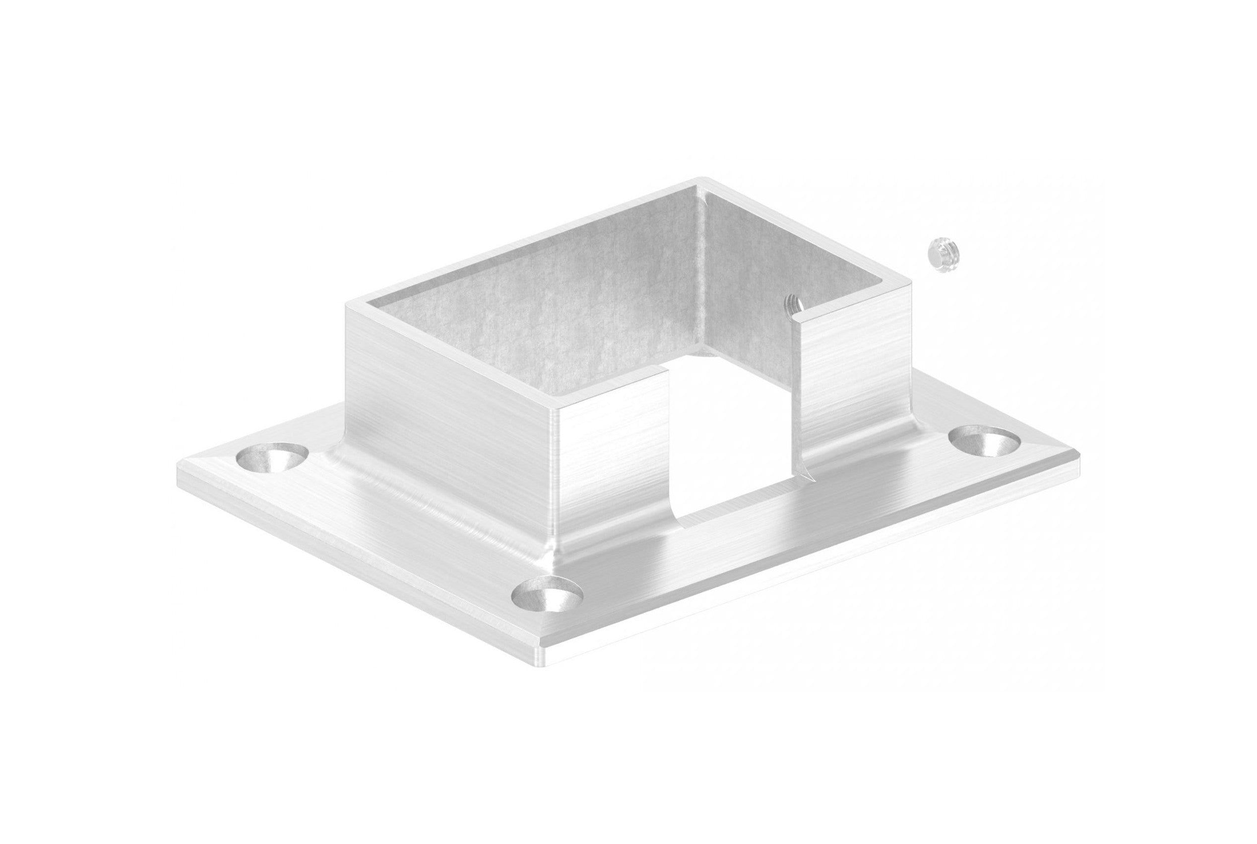 Wandhalter für Rechteck-Nutrohr 60 x 40 x 1,5 mm, V2A