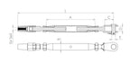 Wantenspanner Gabel / Seilhalter, mit Gewinde, V4A