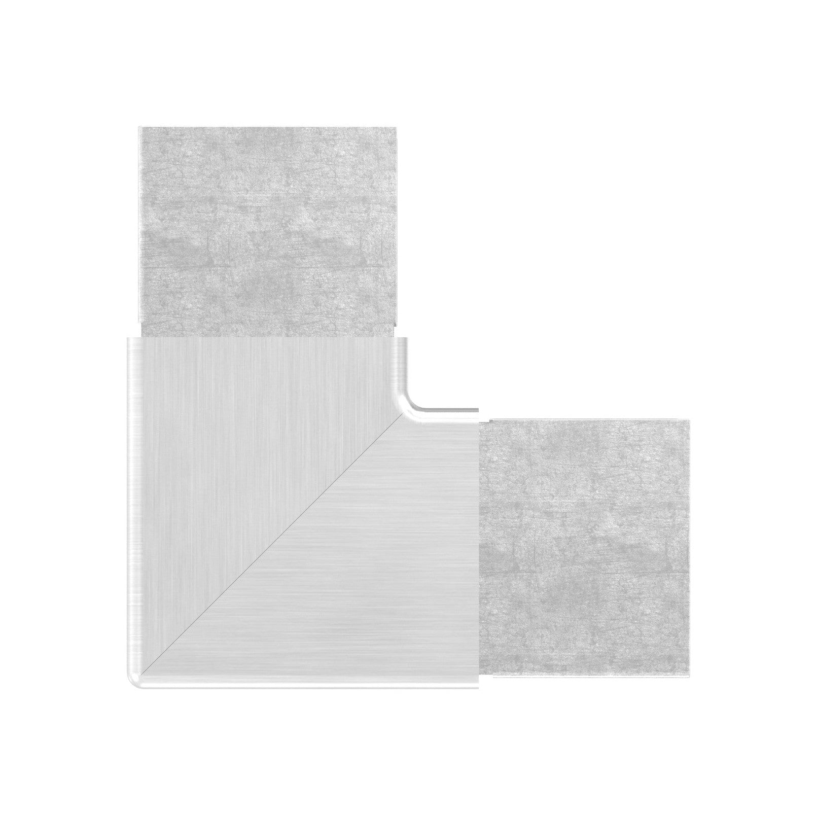 Eckbogen vertikal / Rahmenecke 90° für Quadrat-Nutrohr, V2A / V4A
