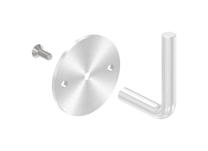 verschraubter Handlaufhalter mit 2 Bohrungen, zum Anschweißen des Handlaufs, V2A / V4A