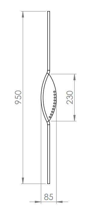 Designstab, Länge 950 mm, V2A