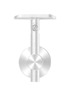 höhenverstellbarer Handlaufhalter für Glas, mit Gelenk und Halteplatte, V2A