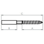 Stockschraube M10 x 80 mm, V2A