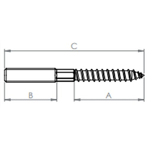 Stockschraube M10 x 80 mm, V2A
