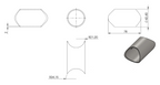 Zeichnung Rohrverbindungsstück von Ø 42,4 auf Ø 48,3 mm