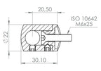 Querstabhalter Ø 22 mm, mit Durchgangsbohrung, V2A / V4A