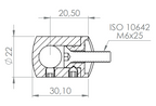 Querstabhalter Ø 22 mm, mit Durchgangsbohrung, V2A / V4A