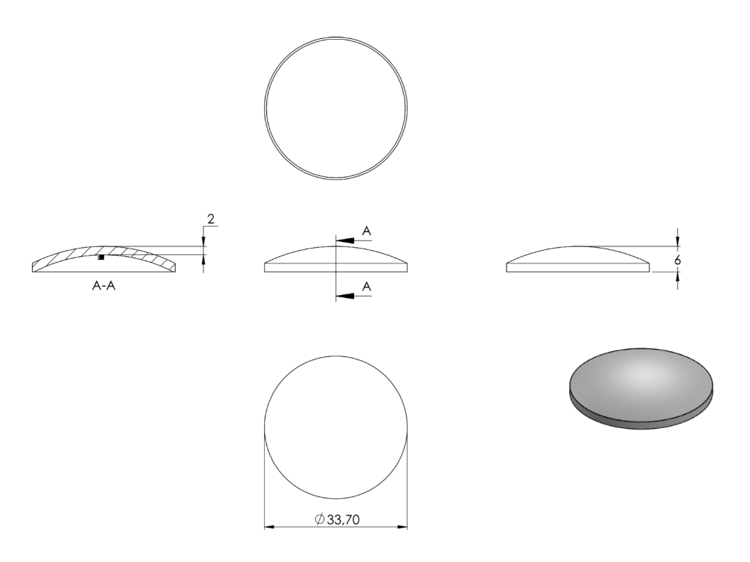 Zeichnung Rohrabschlussschale für Rohr Ø 33,7 mm