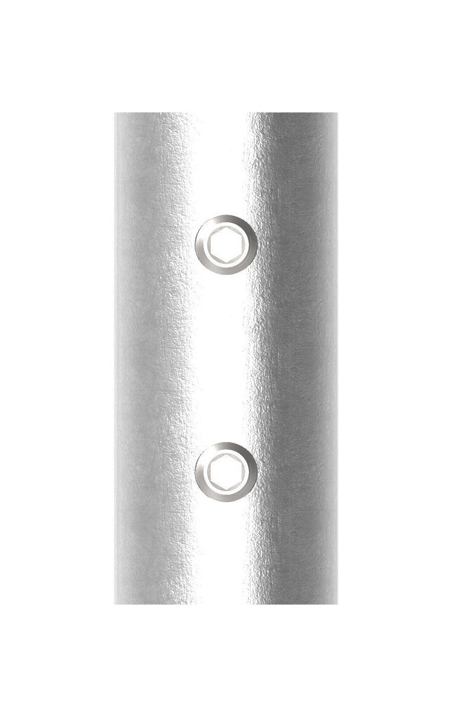 Edelstahl Rundrohr-Verbinder, mit Klemmschrauben, zum Einstecken ins Rohr, V2A