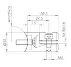 Blechhalter Ø 25 mm, V2A / V4A