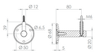 verschraubter Handlaufhalter mit Durchgangsbohrung und Holzschraube, V2A